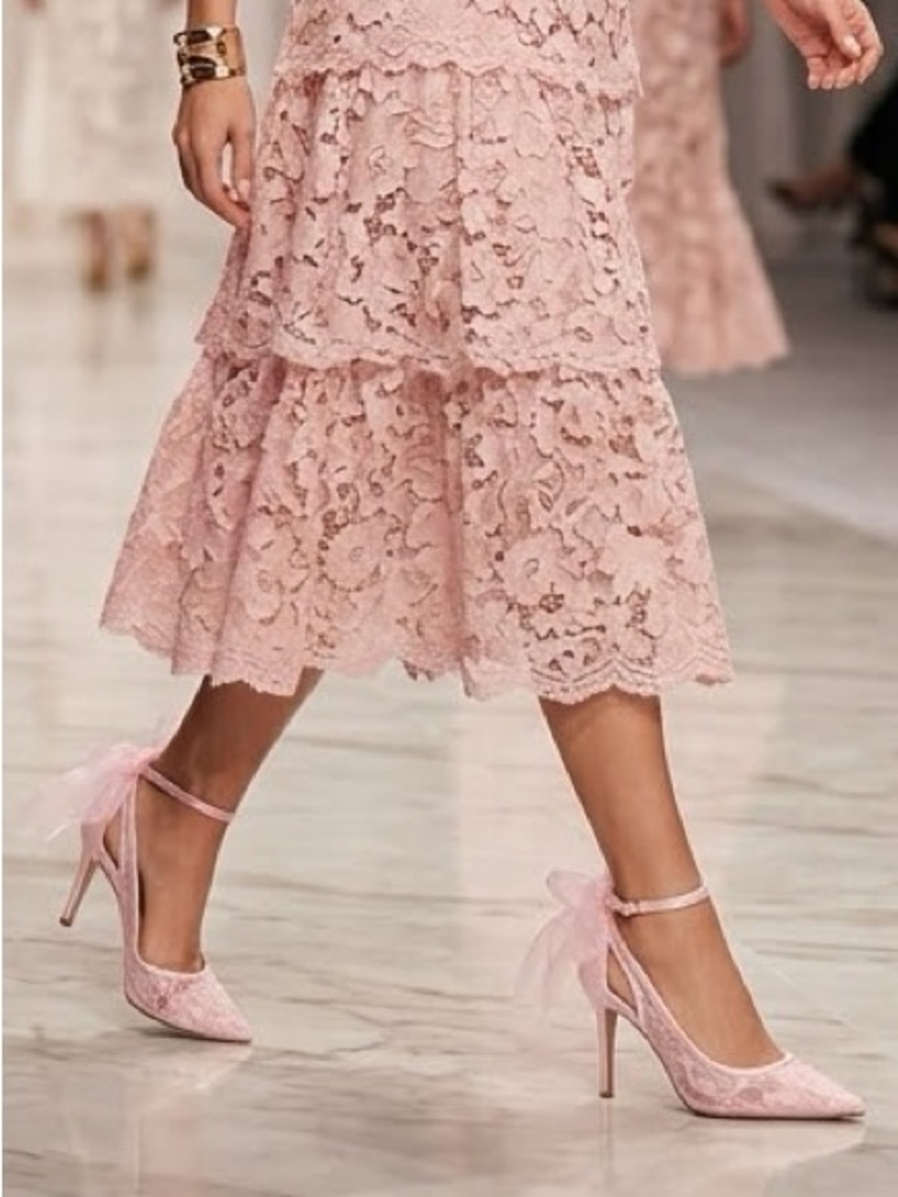 Blush Pink Stiletto Heels 8.5 Lace Ankle Strap Bow 3” Heel